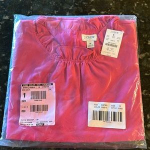 Pink J.Crew ruffle collar shirt